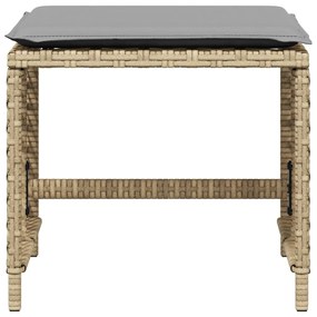 Sgabelli giardino cuscini 4pz beige misto 41x41x36cm polyrattan