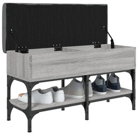 Panca porta scarpe grigio sonoma 82x32x45 cm legno multistrato