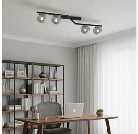 Plafoniera NATON 4xE14/10W/230V nero/fumé