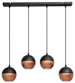 Lampadario LED a sospensione con filo MIDWAY 4xGU10/4,8W/230V nero/rame