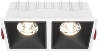 Doppio Faretto Da Incasso Moderno Alfa Led Alluminio Bianco 15W Luce Calda Dimm.