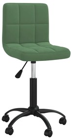 Sedia Da Pranzo Girevole Verde Scuro İn Velluto /