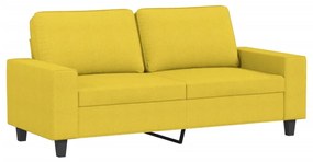 Set di divani 2 pz giallo chiaro in tessuto