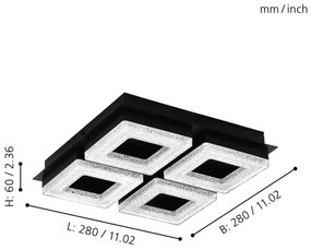 Eglo 99326 - Plafoniera LED FRADELO 4xLED/4W/230V