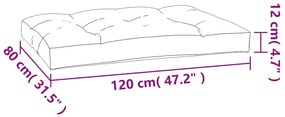 Cuscino per Pallet a Quadri Rossi 120x80x12 cm in Tessuto
