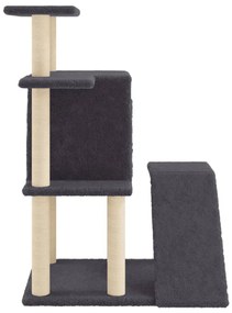 Albero per gatti con tiragraffi in sisal grigio scuro 97 cm