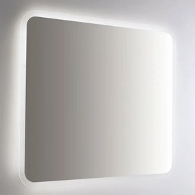 Specchio retroilluminato LED 80x70 installazione reversibile e angoli tondi