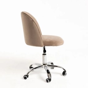 Sedia Vint Velluto Office - Beige