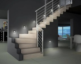 Segnapasso LED per Scatola 503 3.5W IP65 Nero - Antiabbagliamento Colore Bianco Caldo 2.700K