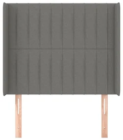 Testiera ad orecchio grigioscuro 103x16x118/128cm intessuto