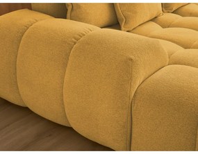 Divano angolare color senape allungabile e con contenitore (penisola a destra/a U) con rivestimento in ciniglia Everest – Bobochic Paris