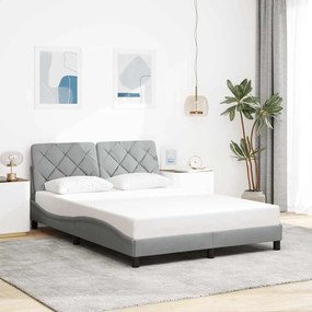 Giroletto Senza Materasso Grigio Chiaro 140x190 Cm Tessuto /