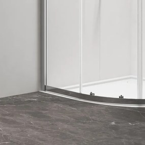 Box doccia 90x90 semicircolare altezza 200h finitura cromo | KZ2000 - KAMALU