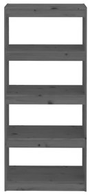 Libreria/divisorio grigio 60x30x135,5 cm legno massello di pino