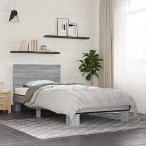 Giroletto Grigio Sonoma 90x200 Cm Legno Multistrato E Metallo /