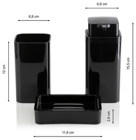 Set da bagno SIERRA 5 pz nero