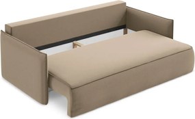 Divano marrone chiaro allungabile/con contenitore con rivestimento in velluto 225 cm Hula – Makamii