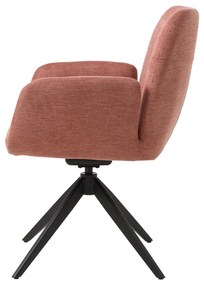 Sedia da pranzo rosa in imbottito con braccioli Roxana – Unique Furniture