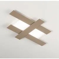 Plafoniera Contemporanea Doha Alluminio Tortora 1 Luce Led 40W