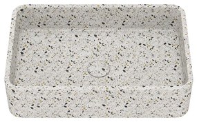 Lavabo da appoggio IDRO BRIC rettangolare piletta inclusa in pietra L 50 x H 12 x P 32.5 cm beige piletta inclusa