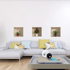 Set di 3 adesivi con effetto 3D Fiore - Ambiance
