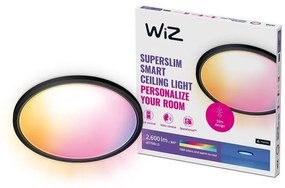 Plafoniera SuperSlim WiZ Ceiling Ø 42.3 cm nero IP20, 1XE27