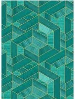 Coordonne Tapete Hexagon - Aqua