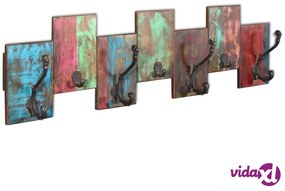 vidaXL Appendiabiti con 7 Ganci in Legno Massello di Recupero