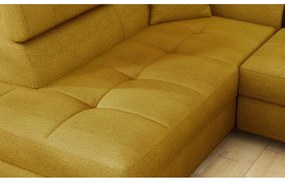 Divano angolare giallo allungabile/con contenitore (con penisola a sinistra/a L) Anton – ELTAP