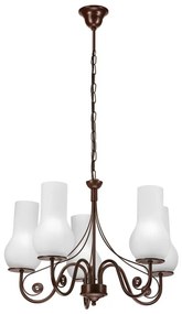 Brilagi - LED Lampadario a sospensione con catena COTTAGE 5xE14/40W/230V marrone/bianco