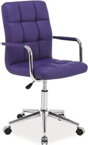Sedia da ufficio Q-022 in ecopelle viola - H87 cm