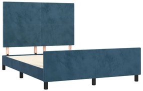 Giroletto senza materasso blu scuro 140x200 cm velluto