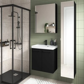 Mobile da bagno sotto lavabo SENSEA Remix nero laminato opaco L 60 x H 58 x P 33 cm 2 ante, lavabo non incluso