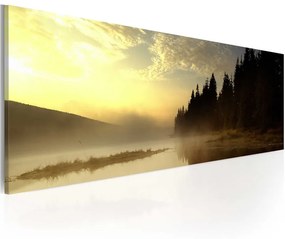 Quadro Nebbia sul lago  Colore Giallo, Dimensioni e Misure 120x40