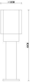 Paletto da Giardino 40cm di Design in acciaio INOX, IK06, IP54, base E27 Base E27