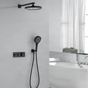 Sistema doccia termostatico a incasso ELITE EDITION BCS1603 con schermo, in più finiture tra cui nero e nero opaco — Nero — Due uscite