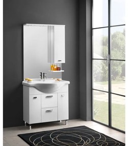 Mobile sottolavabo e lavabo Rimini bianco L 81.5 x H 80 x P 33.5 cm