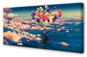 Quadro su tela I palloncini delle nuvole del paradiso 100x50 cm