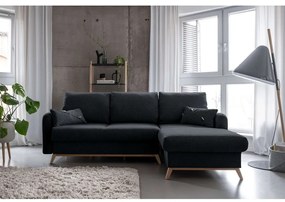 Divano letto angolare grigio scuro, angolo destro Scandic Lagom - Miuform