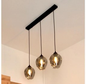 Lampadario a sospensione con filo LILI 3xE27/15W/230V nero/grigio