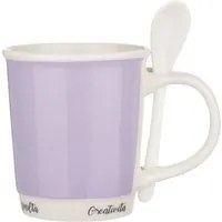 Mug lilla 400 ml con cucchiaino