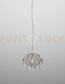 Giogali sospensione 35 cristallo trasparente e bronzo opaco 1 luce ...