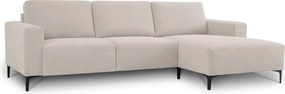 Divano angolare beige (con penisola a destra/con chaise lounge) con rivestimento in ciniglia Fabian – Scandic