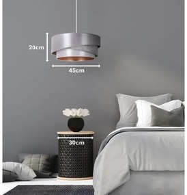 Duolla - Lampadario a sospensione con filo KOBO 1xE27/15W/230V diametro 45 cm argento/oro