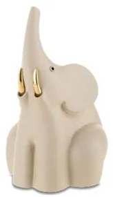 BONGELLI PREZIOSI statua elefante in marmorino h 10 color nocciola