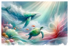 Quadro su tela – Balena e tartaruga marina