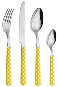 Set 24 Pezzi Posate Moderne - Pois Giallo