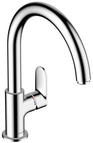 Rubinetto da cucina fisso a collo di cigno Vernis Blend argento cromato lucido HANSGROHE