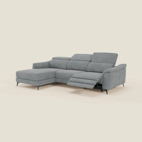 Arcos Divano con penisola - piedini alti e poggiatesta reclinabili in microfibra impermeabile T11 grigio