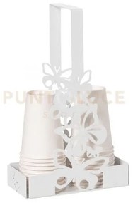 Porta bicchieri farfalloso bianco marmo